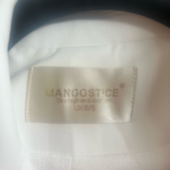 Mangostice size S,Elegant White Feather-Trimmed Women's Coat with pockets - Picture 4 of 12